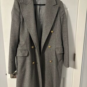 Loro Piana Gray  Coat with Gold Buttons